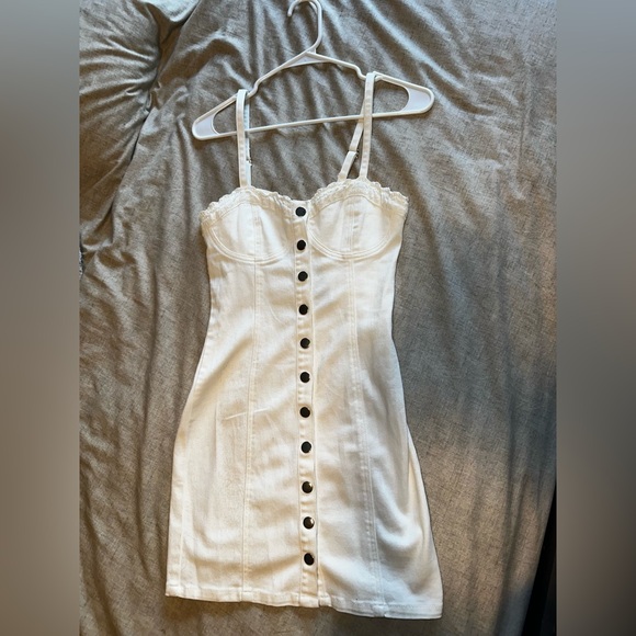 White Denim Dress - Picture 1 of 5